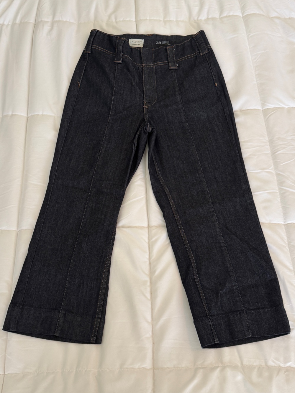 Pilcro Wide-Leg Jeans in Dark Indigo